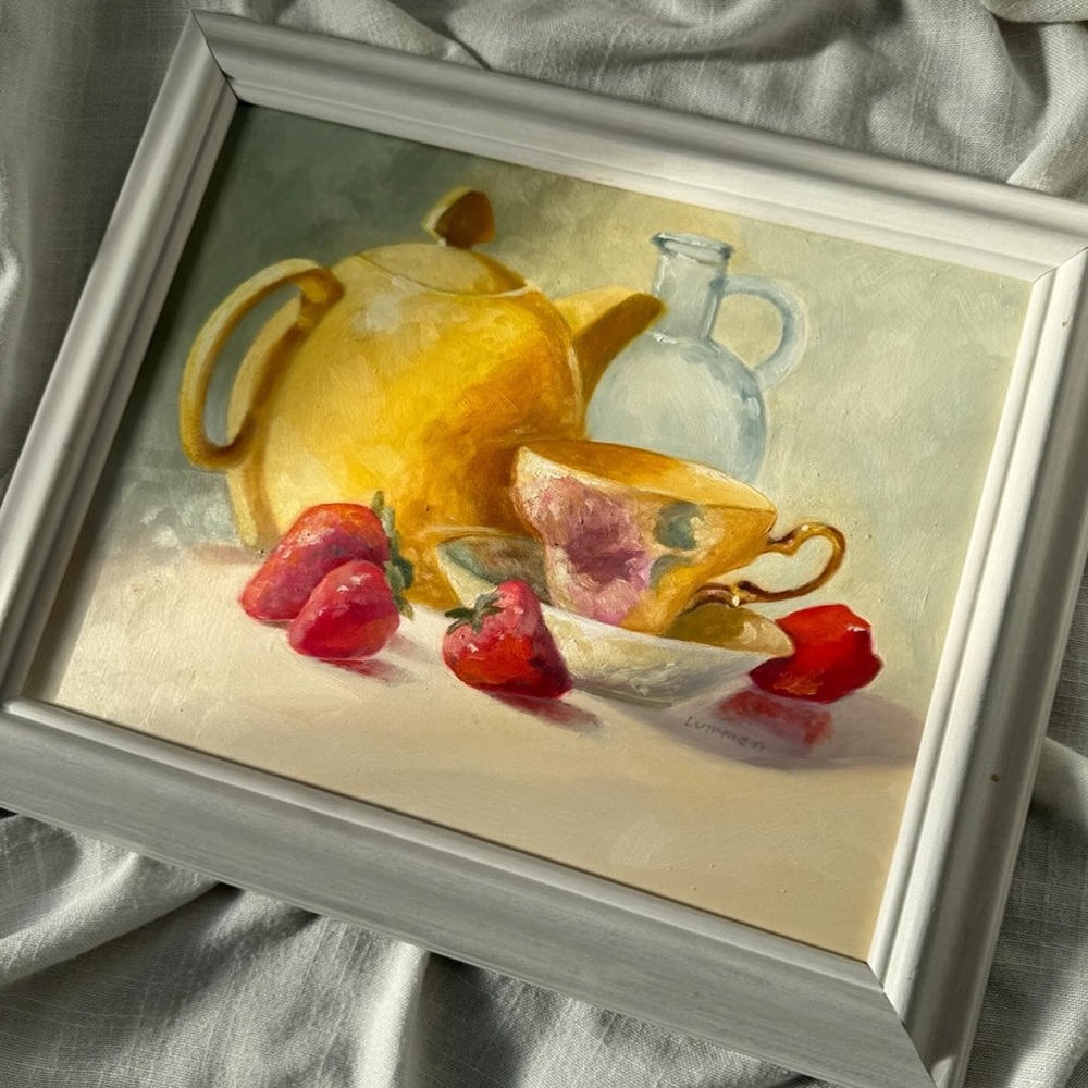 “Yellow Teapot” (Original Oil) • Sandra Lummens